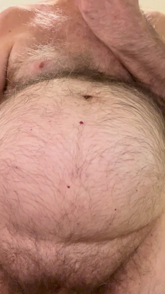 Coach Karl dude lodge: Coach Karl Rubs His Furry Belly for You 6940