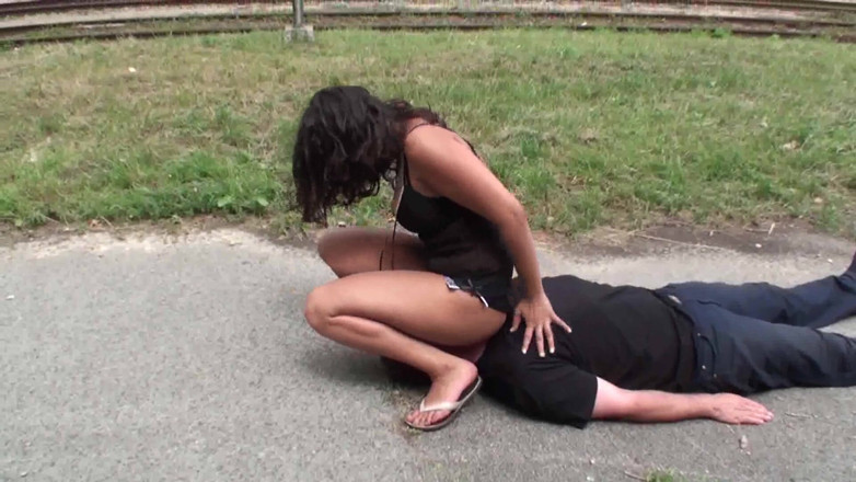 Femdom Austria: She uses his face as a place to sit on