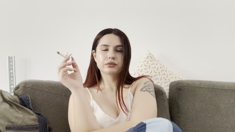 NipsAndStrips: Redhead Smoking Close up