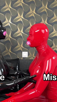 Double Dildo Blowjob with Condom Hoods