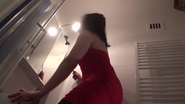 Femdom Austria: Pointed heels crushing human doormat in the bathroom