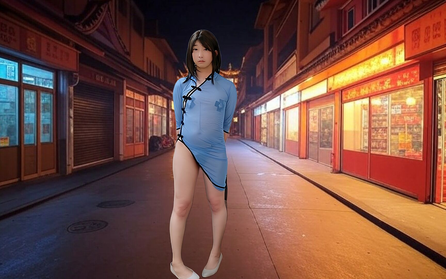 Do Whatever the Viewer Wants with a Transparent Chinese Dress... - BeckhamCC Trans Collection