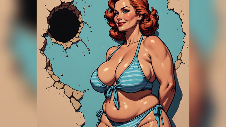 AI Porn: Gordo biquíni belezas arte