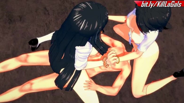 Bond Sheet: Ryuko ve Satsuki sapık bir üçlü grup seks için Gyarus gibi...