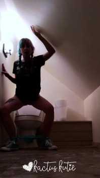 peeing in a Spooky Attic Bathroom