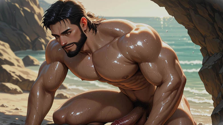Erotic Man: Muscle Guys on Beach Ai ポルノ