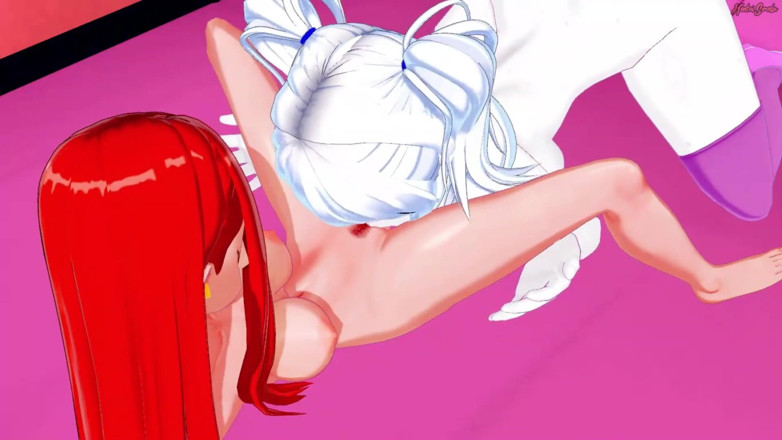 Hentai Smash: Female Sans and Jessica Rabbit take turns eating pussy before...