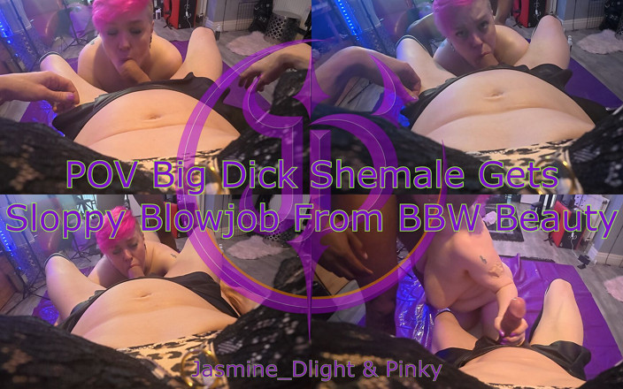 Jasmine Dlight - UK's most extreme anal porn star: Jasmine_dlight &amp; Pinky - POV Big Dick Shemale Gets Sloppy Blow Job...