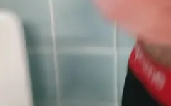 Johnholmesjunior Flashing His Hard Cock in Busy  Vancouver Park Bathroom