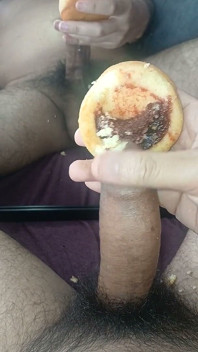 Enjoying a Fresh Guava Biscuit in the Mirror.