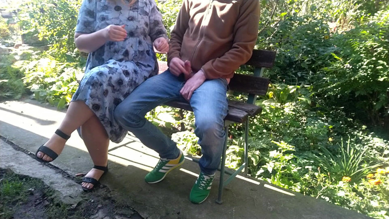 OurFetishLife: Horny mother-in-law licks cum from fingers after handjob to son-in-law...