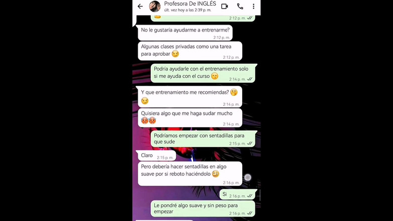 Natasha Caseros: Chat caliente con mi maestra para aprobar su curso - Nati...