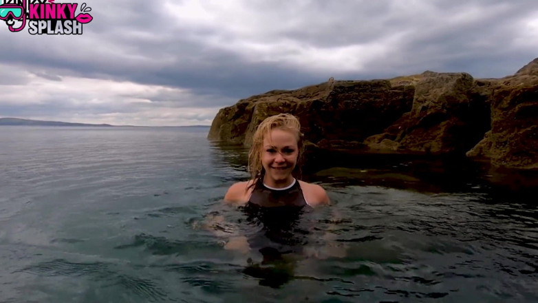 UKCuteGirl Lucy Lauren: Erotic Underwater Swimsuit Strip: Tease to Nude in Sea