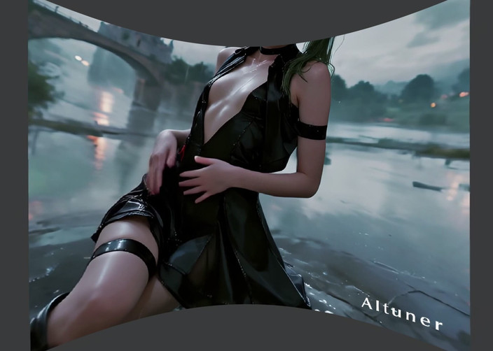 AItuner VR: [3D VR SBS] 黑色皮革和绿色头发。 有些夜晚，杀手变成了情人。