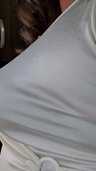 Vit satin topp