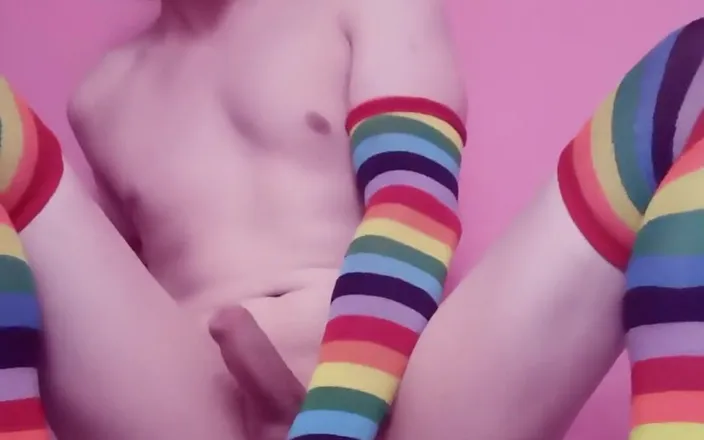 Rainbow Femboy: Rare Video of Me Unmasked Playing with Myself and Some...