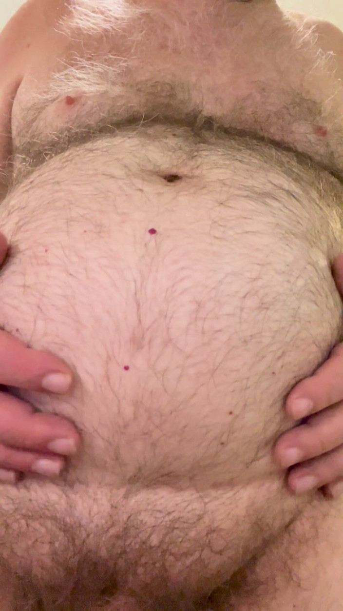 Coach Karl dude lodge: Coach Karl Rubs His Furry Belly for You 6940