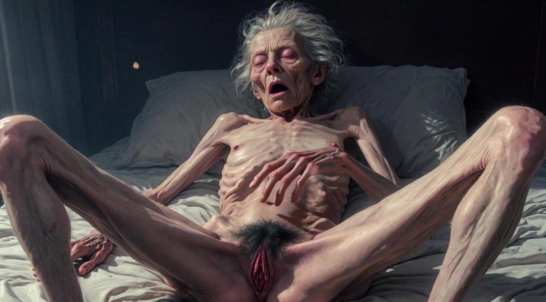 YOUR BEST FANTASY: Horny 90 Year Old Skinny Granny Masturbates Her Hairy Wet Pussy -...