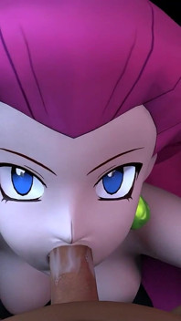 Jessie del Team rocket succhia il cazzo in video con punto di vista | Parodia di pokemon