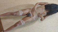 Asian Sissy Ladyboy Shemale Dancing and Showing Her Sexy Body with Fur Coat thumbnail