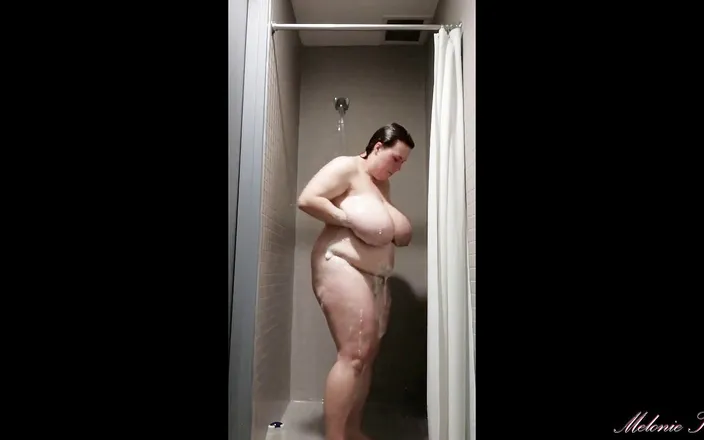 Melonie Kares: Sudsy boobs in shower at work