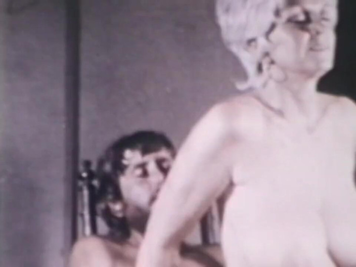 Vintage megastore: Ultra blonde mature chick loves young dicks