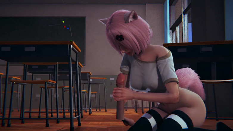 Waifu club 3D: Neko vysokoškolačka ti honí péro