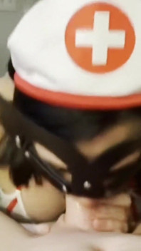 Sexy Nurse Cures Her Patient's Blue Balls with Her Throat and Swallows Every Drop