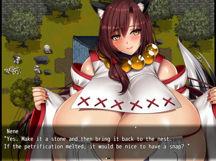 Cumming Gaming: Grote borsten Youkai busters pornospellen ep.4 schattige vrouw met enorme...