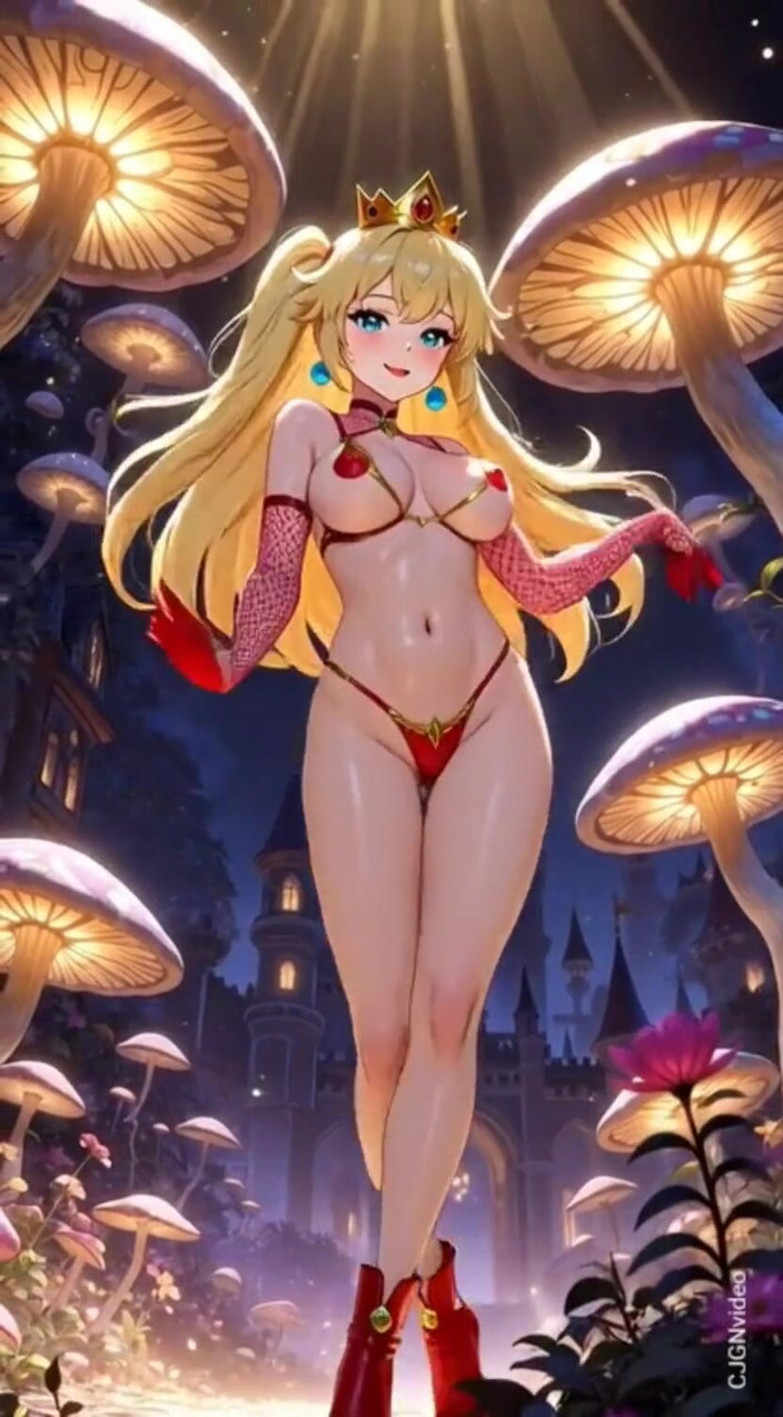 Hot girl dancing: 125. Prenses şeftali kalede üstsüz dans ediyor (ai animasyon)