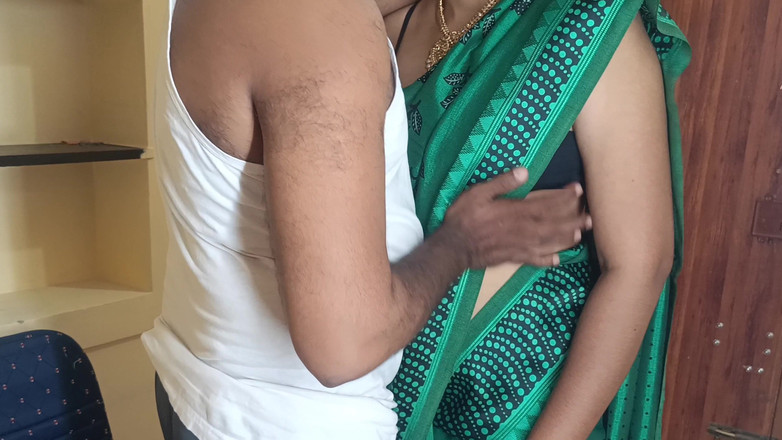 Palani69: Grön färg Saree Moster het romantik viral video