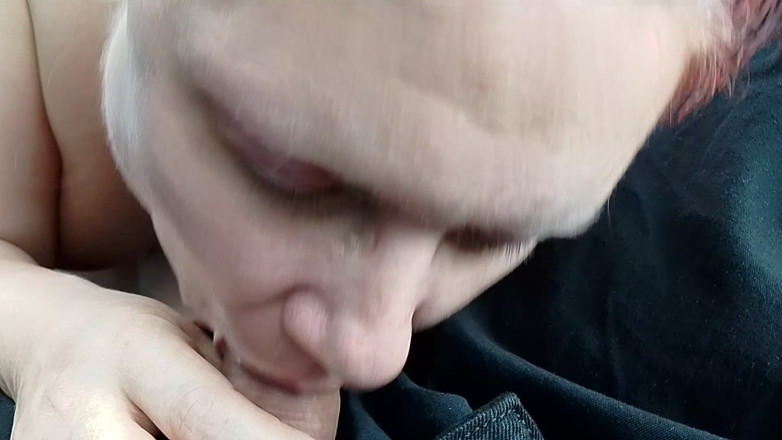 TaigaCouple84: I'm a Russian Slut, Giving a Topless Blowjob in a...