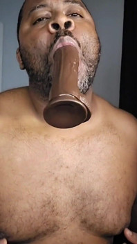 Hard Black Cock Stroking and Dildo Sucking - BBC Solo
