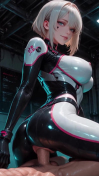 Latex Gamer Queen Virexa - Chrome POV - Ai Generated