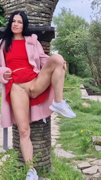 Naked in Public with No Panties and Pissing
