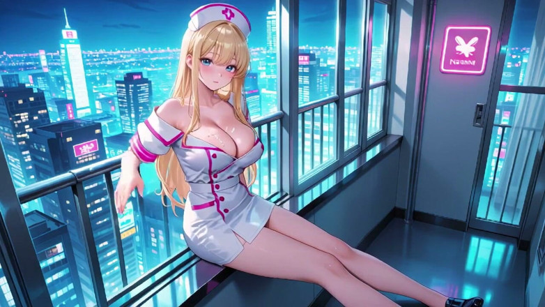 Tay Swift X: 跪在白色高切割制服，液体溅在她的胸部。