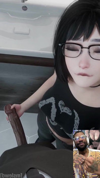 Super Cute Ass Goth Girl Jerks off a BBC