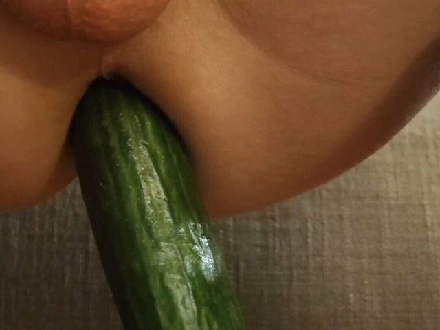 Enjoying This Big Vegetable Toy in My Tight & Small Anus. (Justin Schell)