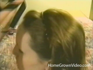 Homegrown Lesbian: Tied up and blindfolded lesbian takes a dildo