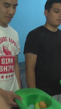 Busty blonde sluts wanking black guy's dick