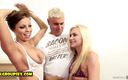 All Group Sex: Söt blond tonåring Jessie ung första creampie i trekant Britney...