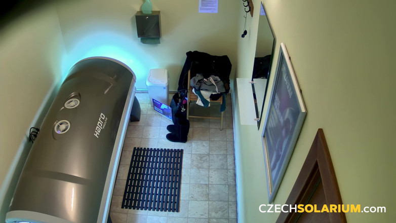 Czech Solarium: Czech Solarium 145 Blonde Teases Cameras in Solarium