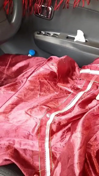 Masturbation Cum Wearing Satin Red Mukenah