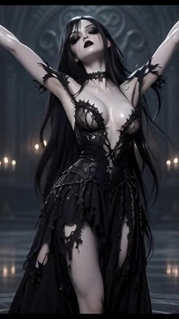 Ai Hentai - Dark Gothic Babe Solo Show Provocando, Tirando a Roupa Da NSFW