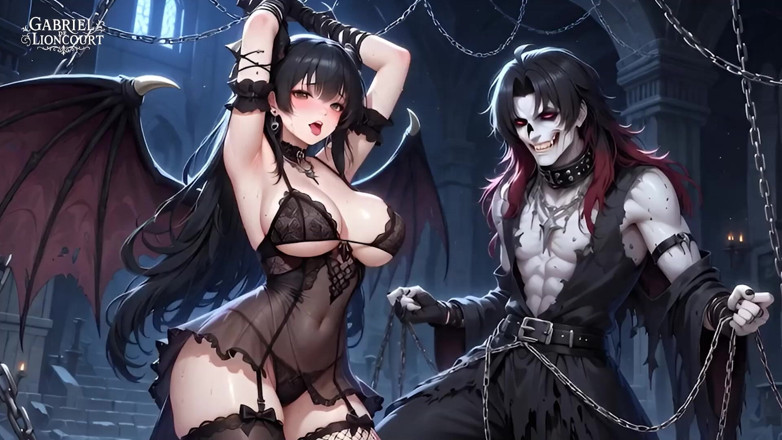 Gabriel de Lioncourt AI: Fantasie gotiche del vampiro 1 - Hentai Ai Generated