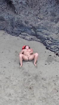 Naked Beauty on Beach - Drone POV Erotic Relaxation