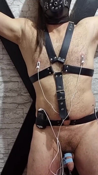 Electro Sounding Stretch cewki moczowej - pulsujący kutas w agonii Bondage