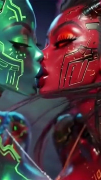 Beautiful Aliens Kiss on Nice Music, Ai Animation