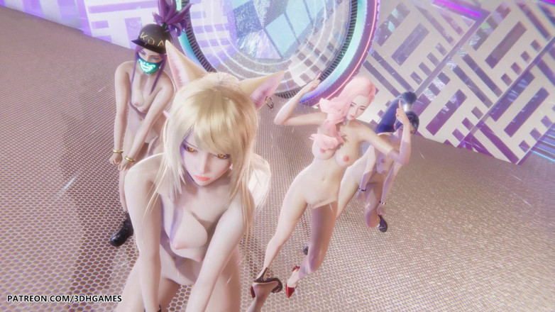 3D-Hentai Games: [mmd] Aespa - Girls Ahri Akali Seraphine Kaisa Sexy Naked Dance