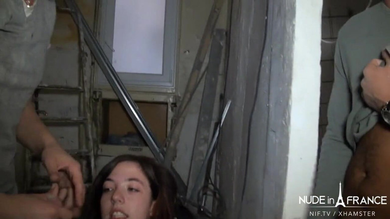 Nude in France: Naughty small titted french teen double penetrated and facialized in...